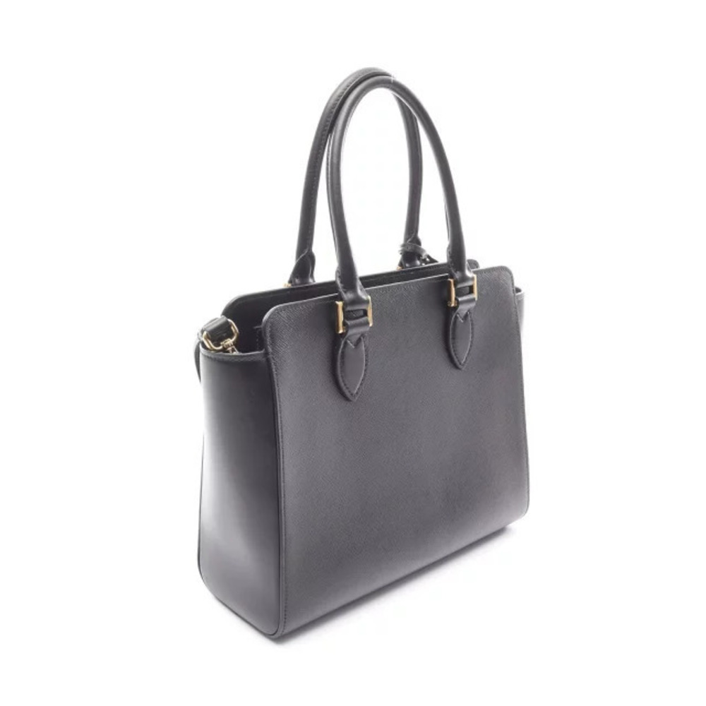 Prada leather handbag black 2WAY Lux SAFFIANO